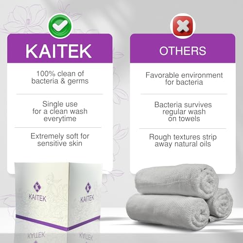 Towels XL ? 100% Biobased Disposable Face Towels, Ultra Soft Makeup Remover & Cleansing Wipes, Biodegradable, For Sensitive Skin, 50 Count (1 Pack)