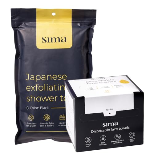 Sima - Bundle - Exfoliating Face & Body Scrub Towel + Gentle Face Cloth