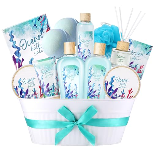 BODY & EARTH Ocean Spa Gift Set for Women - 11-Piece Luxury Bath & Body Collection