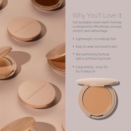 No Makeup Makeup Foundation, Weightless Cream-Balm Formula Conceals, Corrects and Camouflages with Skin-Tone Adaptive Flexshade Technology, Buildable, Long-Lasting, Cruelty-Free, Vegan, Light Medium
