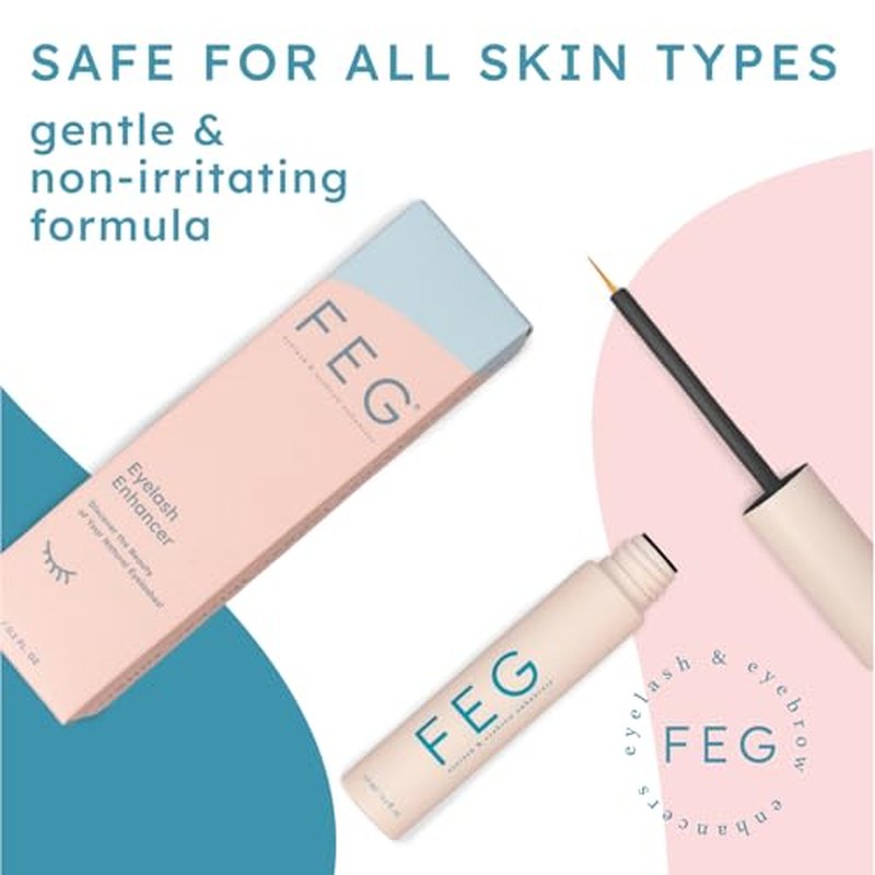 FEG Eyelash Rapid Eye Lash Growth Serum | For Lash and Brow | Creates Longer & Darker Eyelashes | Eyelash Enhancing Serum to Help Lengthen, Thicken and Darken Your Eyelashes | Single Pack