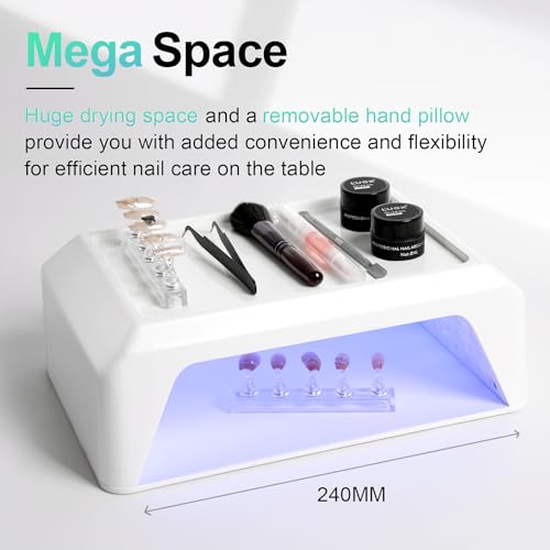 L'UGX Professional Nail Lamp with nail Arm Rest + White Gel Nail Polish