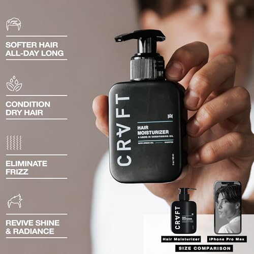CRVFT Daily Leave-In Conditioner for Men AM - Hair Moisturizer & Oil, 3oz