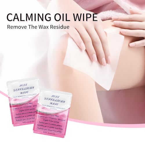 Beauty7 Post Wax Calming Oil Wipes 20 Packs Big Size Post Wax Oil Wipes for Body Leg Arm Post Waxing Cleanser After Wax Remover Removes Residue Reduces Redness Refill Pack