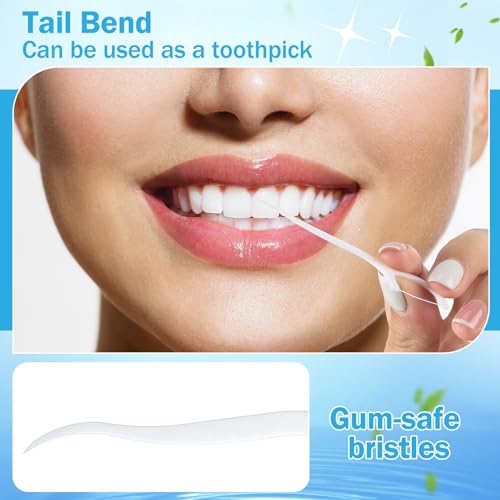 Maxcheck White Dental Floss Picks Bulk 2000 Count - Natural Tooth Sticks & Floss, Durable & Portable