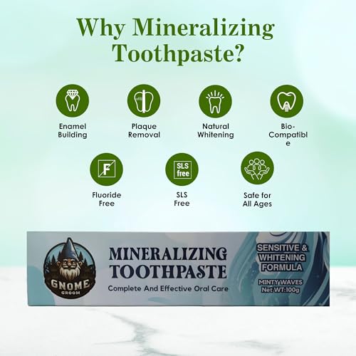 Mineralizing Toothpaste for Sensitive & Whitening Teeth - 10% Hydroxyapatite, Sea Salt, Xylitol, SLS-Free - Variation 2