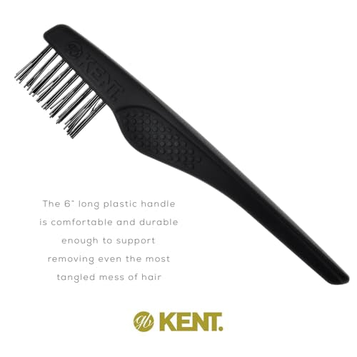 Kent LPC2 Hair Brush Cleaning Tool and Hairbrush Cleaner Rake for Hair Removal, and Brush Rake for Removing Hairs and Dandruff from Brushes, Combs and Grooming Tools