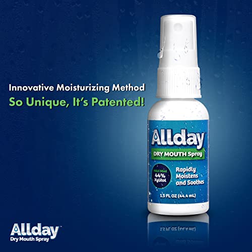 Allday Dry Mouth Spray Max Strength with Xylitol - 1.5 Fl Oz Pack of 8