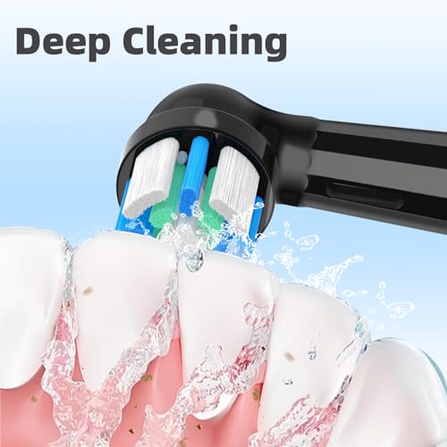 JSMIOROSE Black 12 Pack Replacement Toothbrush Heads for Oral B IO Series Electric Toothbrushes
