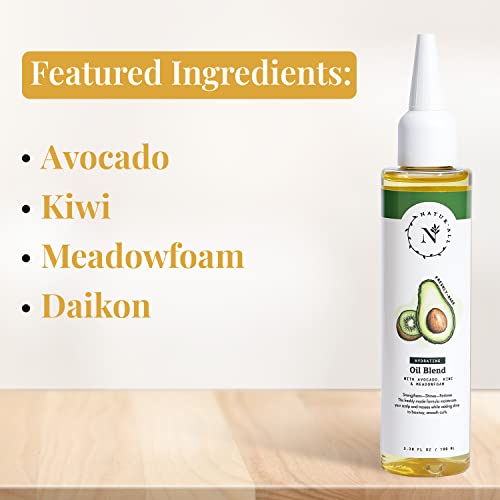 NaturAll Hydrating Hair Oil Blend with Cold Pressed Avocado & Kiwi Seed Oils - Hair Growth Serum for Repair & Frizz - Avocado & Kiwi Variation