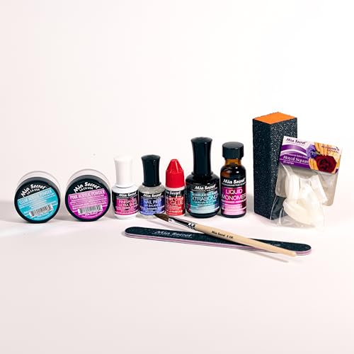 Mia Secret Acrylic Nail Kit/set For beginners - Nails Kit With Pink Acrylic Powder and Clear Acrylic Powder With Everything - Starter Kit de U?as Acrilicas Mia Secret - U?as Completo