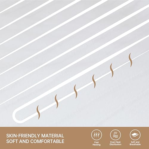 White King Size Electric Heated Mattress Pad 78x80 Dual Control Sleep Comfort