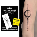 INKARTLINK Temporary Tattoo, Medium Size Semi Permanent Moon Tattoo, Adult Art Design, Party Favor, Waterproof, Realistic, No Adhesive, No Reflective, Lasts 1-2 Weeks (Glorious Moon)