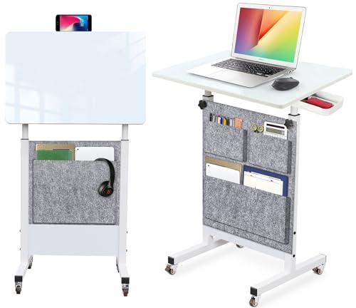 KOUPA 24 Inch Adjustable Height Standing Desk on Wheels with Writable Surface (Bag) - 16x24 in