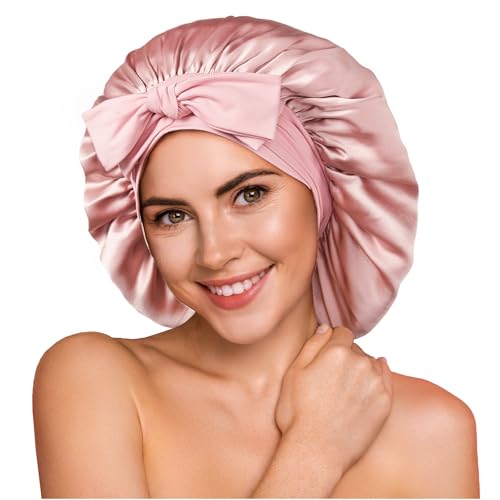 YFONG 2 Pack 100% 22 Momme Mulberry Silk Bonnet for Sleeping Women