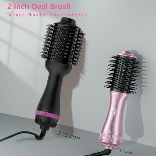 2-Inch Dual Voltage Hair Dryer Brush - Travel Hot Air Styling Tool