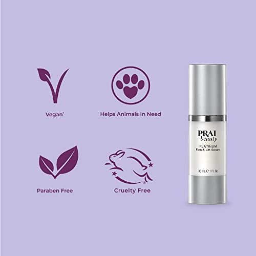 PRAI Beauty Platinum Firm and Lift Serum, Anti-Aging Face Serum for Instant Face Lift, Nourishing and Hydrating Serum, Vegan, Cruelty-Free, 1 Fl oz
