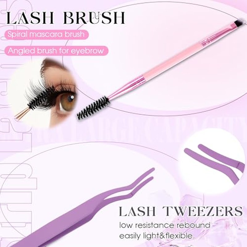 DIY Lash Extension Kit 80D Wispy Lashes 280PCS D Curl 10-18mm Individual Cluster Lashes Kit Includes Lash Bond and Seal,lash Tweezers,Mascara Brush Natural Look Volume Extensions Beginner Friendly