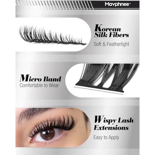 Lash Clusters Wispy Eyelash Clusters Ultra-Dense Individual Lashes Extensions Dramatic Cluster Lashes CD-Curly Cluster Eyelash Extensions Wet Look Natural 132PCS DIY Lash Pack (Flaunt, 8-18MM)