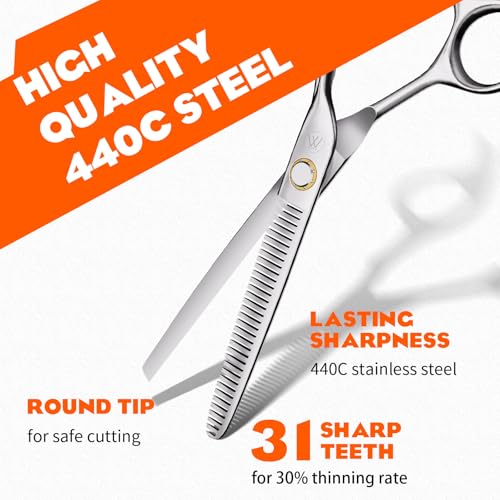 Professional Hair Cutting Scissors & Thinning Shears Set - Sharp Blades for Salon & Home Use