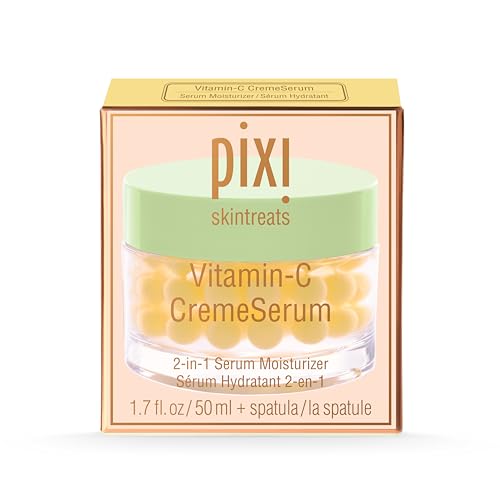 Pixi Beauty Vitamin-C CremeSerum 2-pack | Capsule Cream with Vitamin C Beads & Hyaluronic Gel | 2-in-1 Serum + Moisturizer for Smoother, Radiant-Looking Skin | 2x 1.7 fl.oz / 50 ml