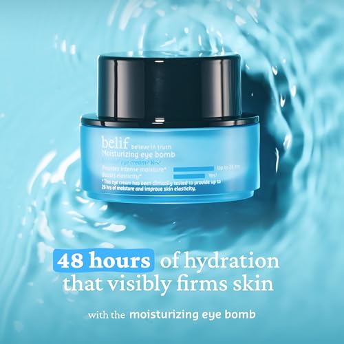 belif Peptide Eye Bomb & Moisturizing Bomb Duo ? Firming Anti-Aging Eye Cream + Intense Hydration Face Cream for Fine Lines, Wrinkles & Dry Skin ? Korean Skincare Set, 50ml