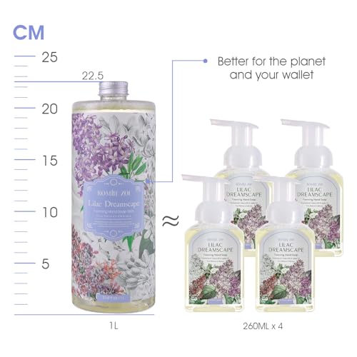 Foaming Hand Soap Refill Lilac Scent 33.8 Fl Oz - Gentle, Moisturizing