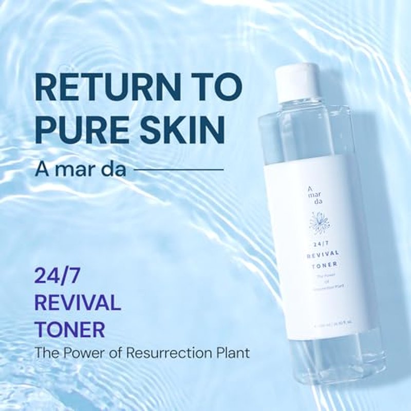A MAR DA 24/7 Revival Toner 500ml (16.9 fl.oz.) Hydrating & Calming Facial Toner for Sensitive Skin, pH-Balancing, Deep Hydration with Centella Asiatica, Glycoin, Glacier Water