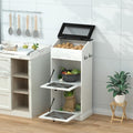 Wooden Potato and Onion Storage Bin with Lid - White, Large Capacity & Ventilated Kitchen Organizer
