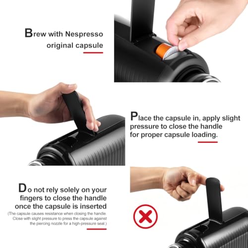 CUSIMAX Black Single Serve Coffee Machine for Nespresso Original Capsules