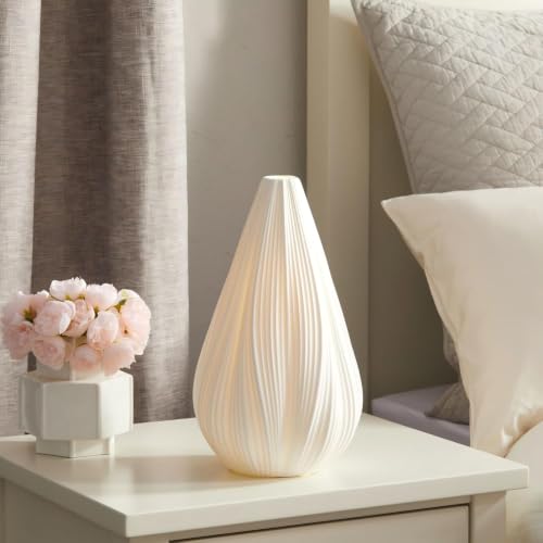 RONDURE Flora Ceramic Table Lamp - Handcrafted Modern Bedside & Living Room Light