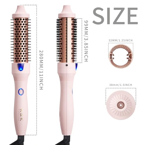 White 1.25 Inch Ionic Hot Brush Hair Curler for Volume & Loose Curls