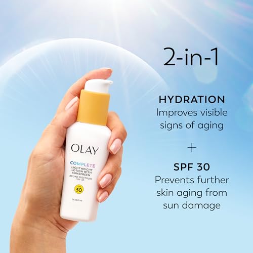 Olay Face Moisturizer with SPF 30 - Fragrance-Free, Sensitive Skin, 2.5 Oz Pack of 2