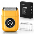 Electric Mini Foil Shaver for Men Grooming Razor Beard Trimmer - Yellow - Compact Waterproof