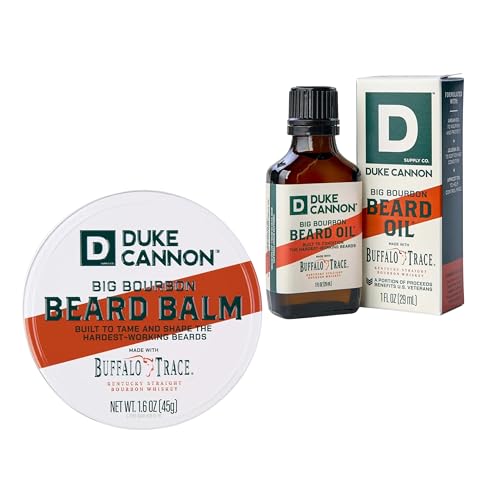 Beard Balm & Oil Set - Buffalo Trace Bourbon Scent, 1.6 oz & 1 oz - Variation of Bourbon / 1 oz Beard Oil + 1.6 oz Beard Balm