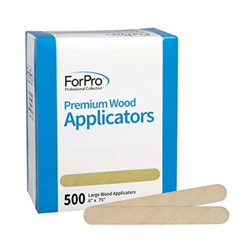 ForPro Professional Collection Premium Wood Applicators, Non-Sterile, Hair Removal Waxing Sticks, Large, 6" L x .75" W, 6 Inch, 500 Count (Pack of 2)
