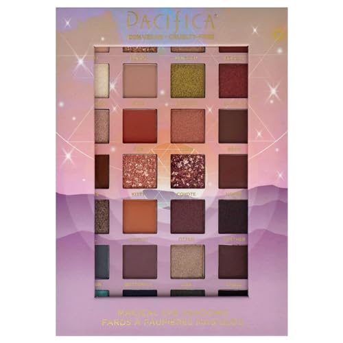 Pacifica Eyeshadow Palette ? Animal Magic with Colorful Blendable Shades, Highly Pigmented Mineral Eyeshadow, Talc-Free, Vegan & Cruelty-Free, 0.89 oz (28 Shades)
