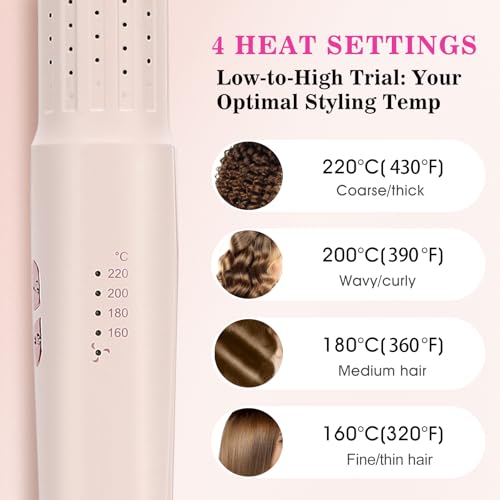 2-in-1 Hair Straightener and Curler Styler with Cool Air Safety - Blush