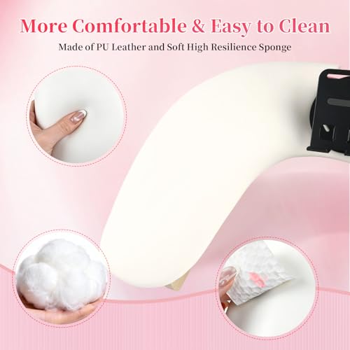 White Arm Rest for Nails Tech U-Shaped Hand & Manicure Support - Ergonomic & Non-Slip