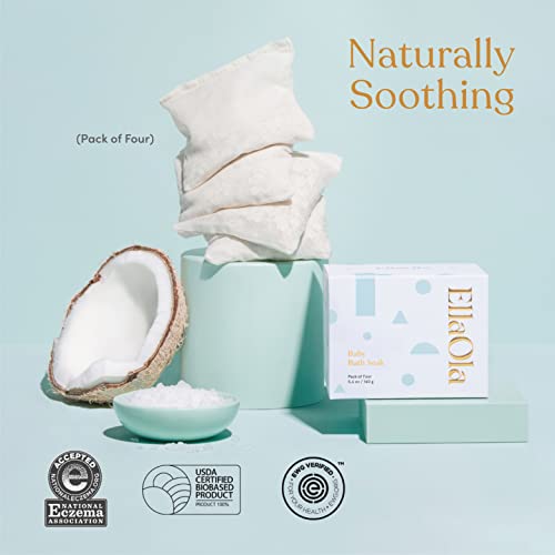 Ellaola Oatmeal Baby & Kids Bath Soak Pack of 4 - Gentle, Fragrance-Free Skin Relief