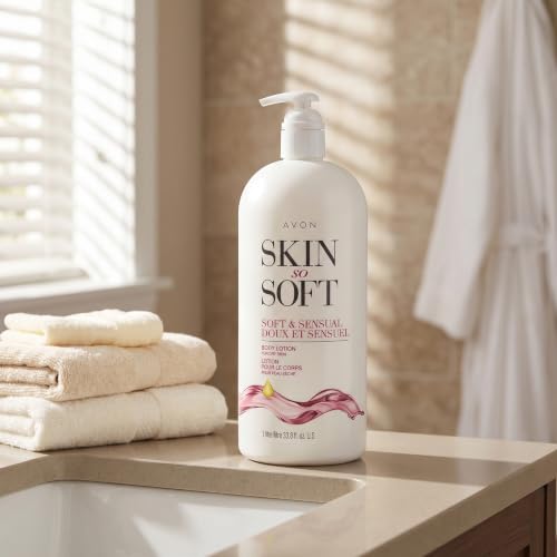 AVON Skin So Soft Soft & Sensual Body Lotion 33.8 Fl Oz with Pump - Pack of 1