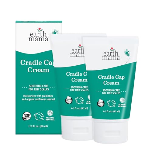 Earth Mama Cradle Cap Cream 2 oz Pack of 2 Organic Baby Hair & Scalp Care