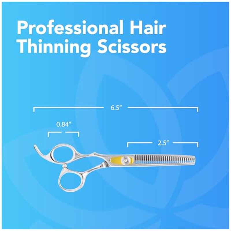 Equinox International, Professional Hair Scissors, Japanese Stainless Steel-Barber Hair Cutting Texturizing Thinning Razor Edge Series Teeth Shears for Men/Women/Kids/Salon & Home-6.5" Overall Length