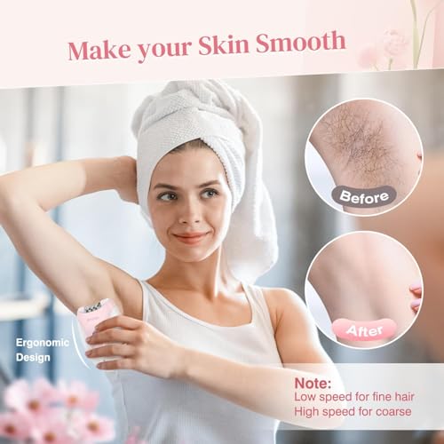 Epilator,Epilator for Women,Facial Hair Removal for Women Rechargeable,2 Speeds Hair Removal Device with 36 Tweezers,Electric Lady Shaver for Face Legs/Face/Bikini/Arms,Epilator for face Smooth Skin