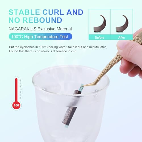 NAGARAKU Dark Brown Color Individual Eyelash Extensions Classic Lashes Faux Mink Soft False Eye Lashes Supplies 20 Rows(0.07mm C curl 10mm)