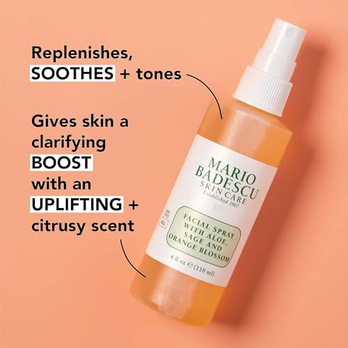 Mario Badescu Facial Spray with Aloe, Sage & Orange Blossom, 6 Fl Oz Pack of 2