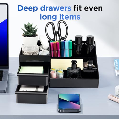 Black Cologne Organizer Stand for Men, Bathroom Counter Storage Shelf