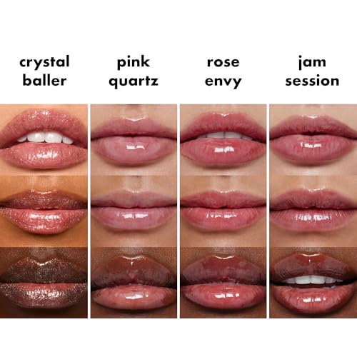 e.l.f. Glow Reviver Lip Oil Quad Set - Hydrating Glossy Lip Care Kit - 0.25 Fl Oz