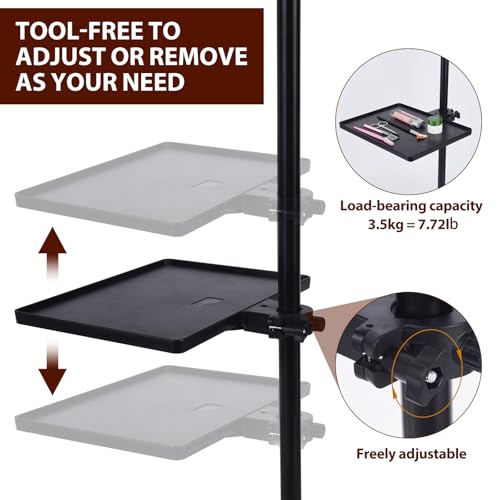 Lash Tray Holder 10.6 x 8 inches, Adjustable Lash Trays for Lash Extensions Lash Trays Organizer Adjustable Plastic Essential Organizer Stand for Lash Techs Mirror Tablet Holder for Salon or Homes Use