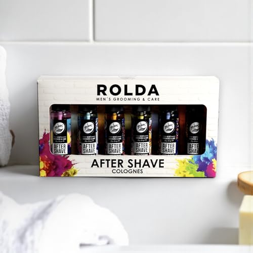 Rolda Urban Collection Aftershave for Men - 6 Full-Size After Shave Spray Tonic - Soothing Barber Essentials Skin Care with Long-Lasting Masculine Scents (6 ct)
